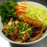 Vermicelli with Grilled Chicken and Vietnamese Eggroll